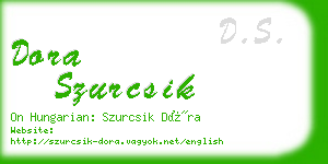 dora szurcsik business card